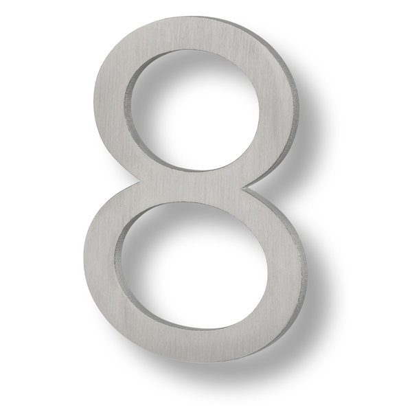 Sure-Loc Hardware Sure-Loc Hardware Floating House Number, 6, No. 8, Brushed Aluminum HNF6-8 BA